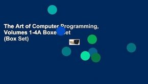 The Art of Computer Programming, Volumes 1-4A Boxed Set (Box Set)