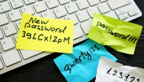 Passwords that are too simple on sticky notes.