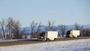 Winter truck driving: Collision mitigation technology on slick roads