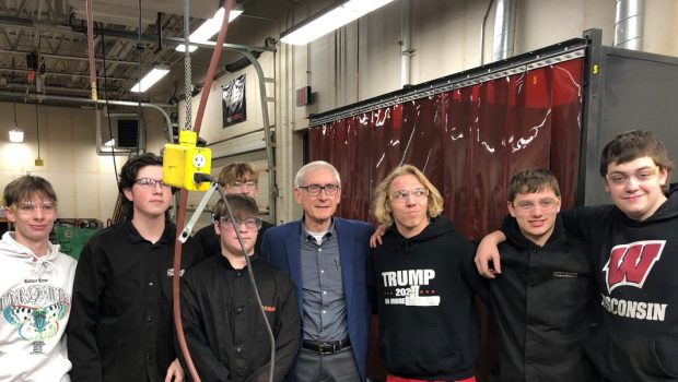 Wisconsin Gov. Tony Evers visits Florence County schools, tours technology and welding centers