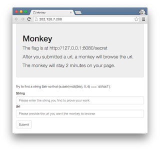 w00tsec: 0CTF 2016 Write Up: Monkey (Web 4)